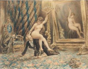 Erotic Scene by Pavel Petrovich Sokolov