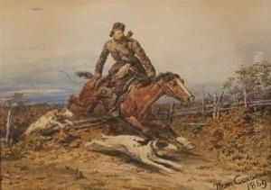 Russian, - Huntsman Withborzoi Dogs by Pyotr Fyodorovich Sokolov