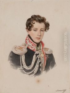 Portrait Of Count Nikolai Alexandrovich Samoilov by Piotr Fedorovich Sokolov