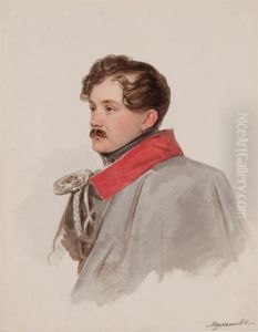 Portrait Of Nikolai Alekseevich Mukhanov (1802-1871) by Piotr Fedorovich Sokolov