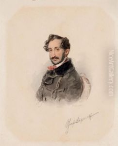 Portrait Of Lazar Iakimovich Lazarev (1794-1871) by Piotr Fedorovich Sokolov