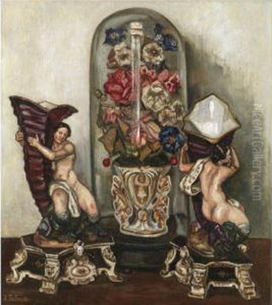 Bodegon (still Life Of Flowers In A Glass Dome And Ornaments) - view 1