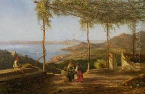Grape Pickers On A Terrace - view 1