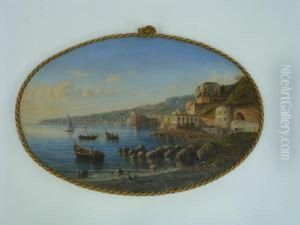 The Bay Of Naples by Achille Solari