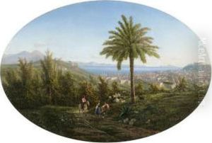 View Of Naples by Achille Solari
