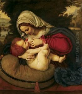 La Vierge Au Cousin Vert by Andrea Solario