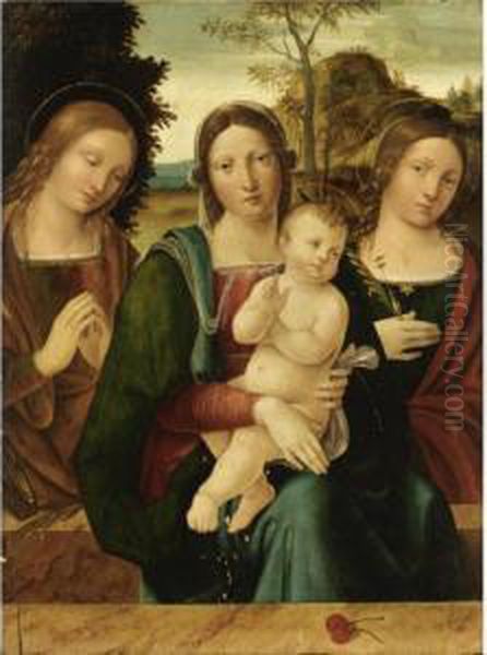 Madonna Col Bambino Tra Santa Caterina D'alessandria E Santa Lucia - view 1