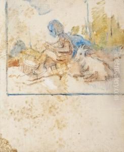 Girl And A Goat by Venny Soldan-Brofelt