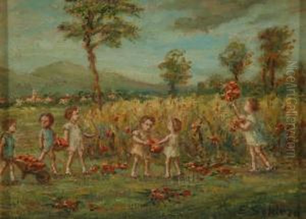 Bambine In Un Prato Fiorito - view 1