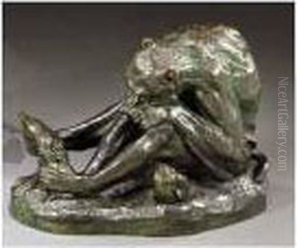 A Monkey Contemplating A Mask Of Early Man - view 1