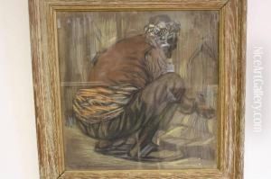 Man Bij Waterbron by Leonid Romanovitch Sologub