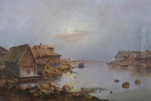 Old Russian Village By River - view 1