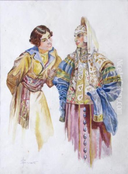 Two Figures In Period Costumes - view 1