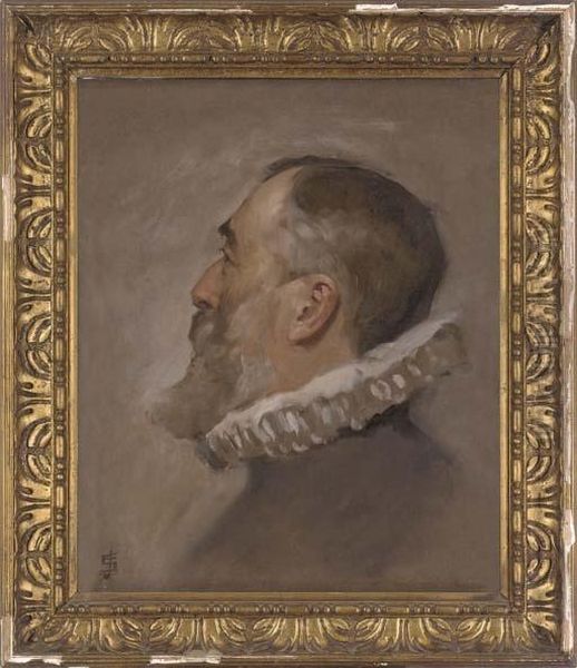 Portrait Of Gentleman, Bust-length, In Profile, In A White Ruff - view 1