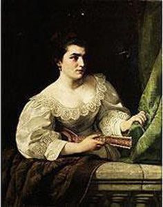 Bildnis Einer Jungen Dame Mit Mandoline by Pauline Suhrlandt Soltau