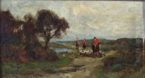Hunting Scene With Huntsman And Hounds by Richard Gay Somerset