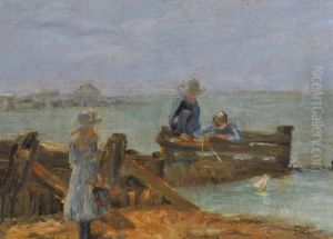 Children At The Beach by Edith Oenone Somerville