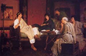 Tibullus at Delia's by Sir Lawrence Alma-Tadema
