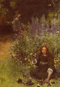 Gathering Pansies by Sir Lawrence Alma-Tadema