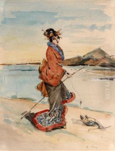 Japonaise A La Peche by Henry Somm