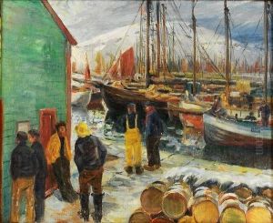 Havneparti 1911 by Jacob Somme