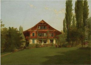 A Chlet In Tanne (thoune), Switzerland by Ferdinand Sommer