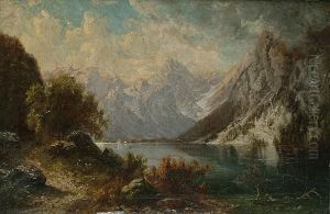 An Alpine Landscape by Otto Sommer