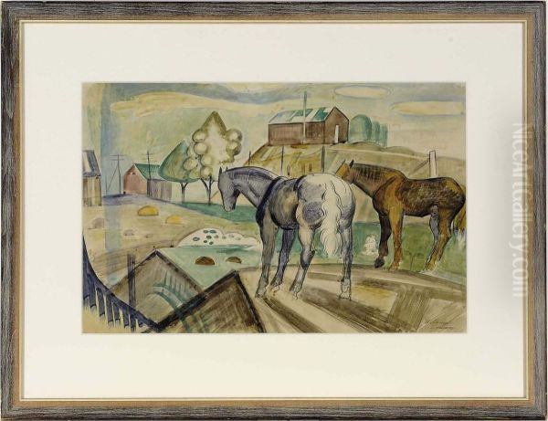 Two Horses Out To Pasture - view 1