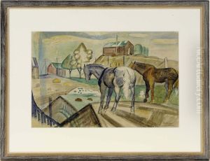 Two Horses Out To Pasture by William Sommer