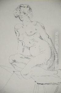 Seated Female Nude by William Sommer