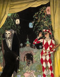 Harlequin And Death by Konstantin Andreevic Somov