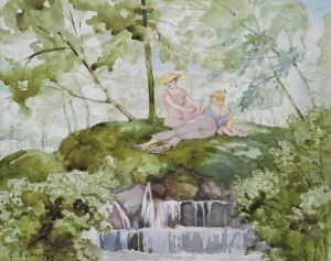 Lovers In A Landscape by Konstantin Andreevic Somov