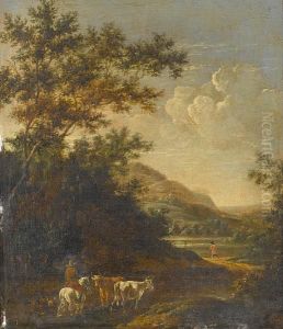 An Italianate Landscape With Cattle On Atrack by Jan Gabrielsz. Sonje
