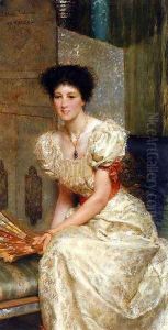 Portrait Of Mrs Charles Wyllie by Sir Lawrence Alma-Tadema