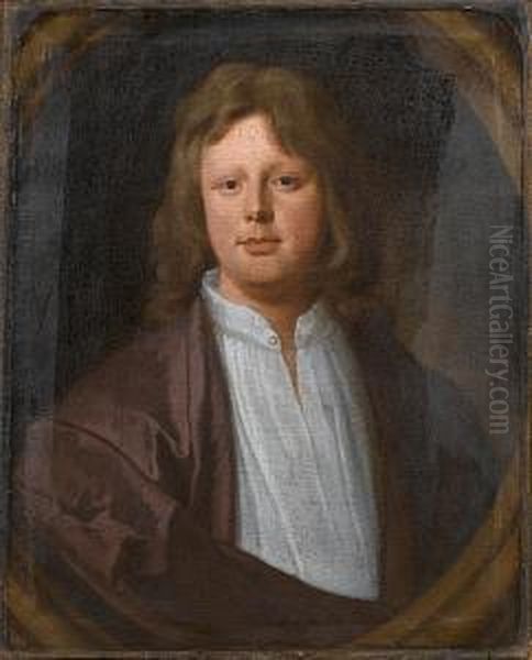 Portrait Of A Youth, Bust-length, In A White Chemise And Purple Robes, Within A Painted Stone Oval - view 1