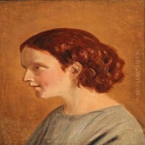 Portrait Of Young Girl by Jorgen Valentin Sonne