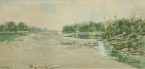 Coastal Inlet With Sailboat by William Louis Sonntag