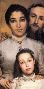 Portrait of Aime-Jules Dalou, his Wife and Daughter by Sir Lawrence Alma-Tadema