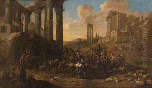 Herdsmen On Horseback With Cattle And Sheep In The Roman Forum