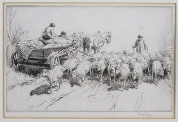 Herding Sheep On A Lane - view 1