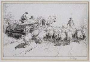 Herding Sheep On A Lane Herding Sheep On A Lane