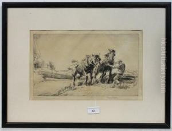 Horses Pulling A Log - view 1