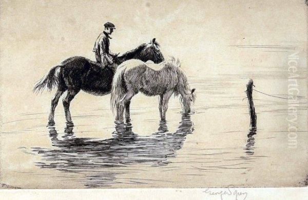Horses Watering - view 1