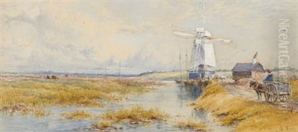 Windmill In An Extensive River Landscape - view 1