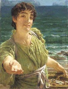 Una Carita by Sir Lawrence Alma-Tadema