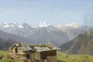 Monte Leone Et Fletschhorn-dome by Eugene Etienne Sordet
