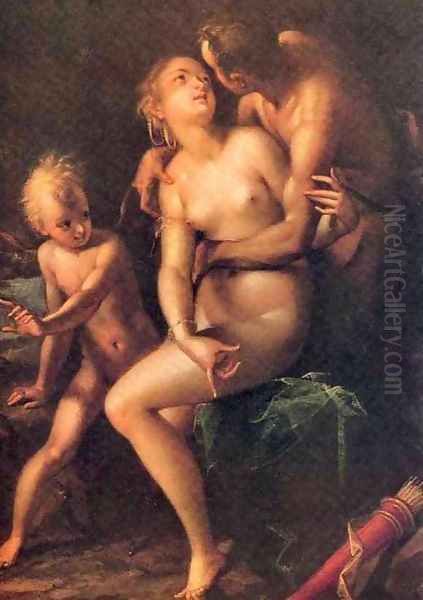Jupiter umarmt Antiope - view 1