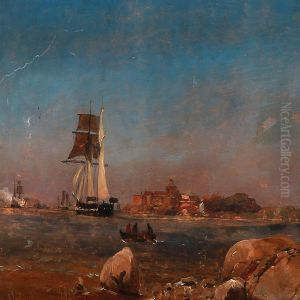 Orlogsbrig Ud For Mollosund by C. F. Sorensen
