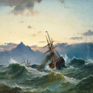 Paddle Steamer In A Heavy Sea
