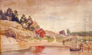 Strand Med Folkeliv 1886 by Jorgen Sorensen